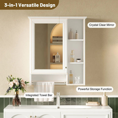 Modern 3 in 1 Mirror Cabinet and Towel Bar