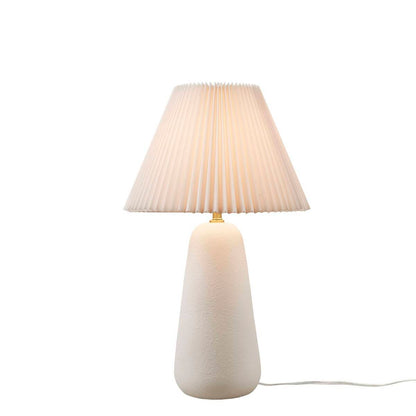 Textured ceramic table lamp with fluted white fabric shade by HouseOfZazla on Tampa Home & Garden Store