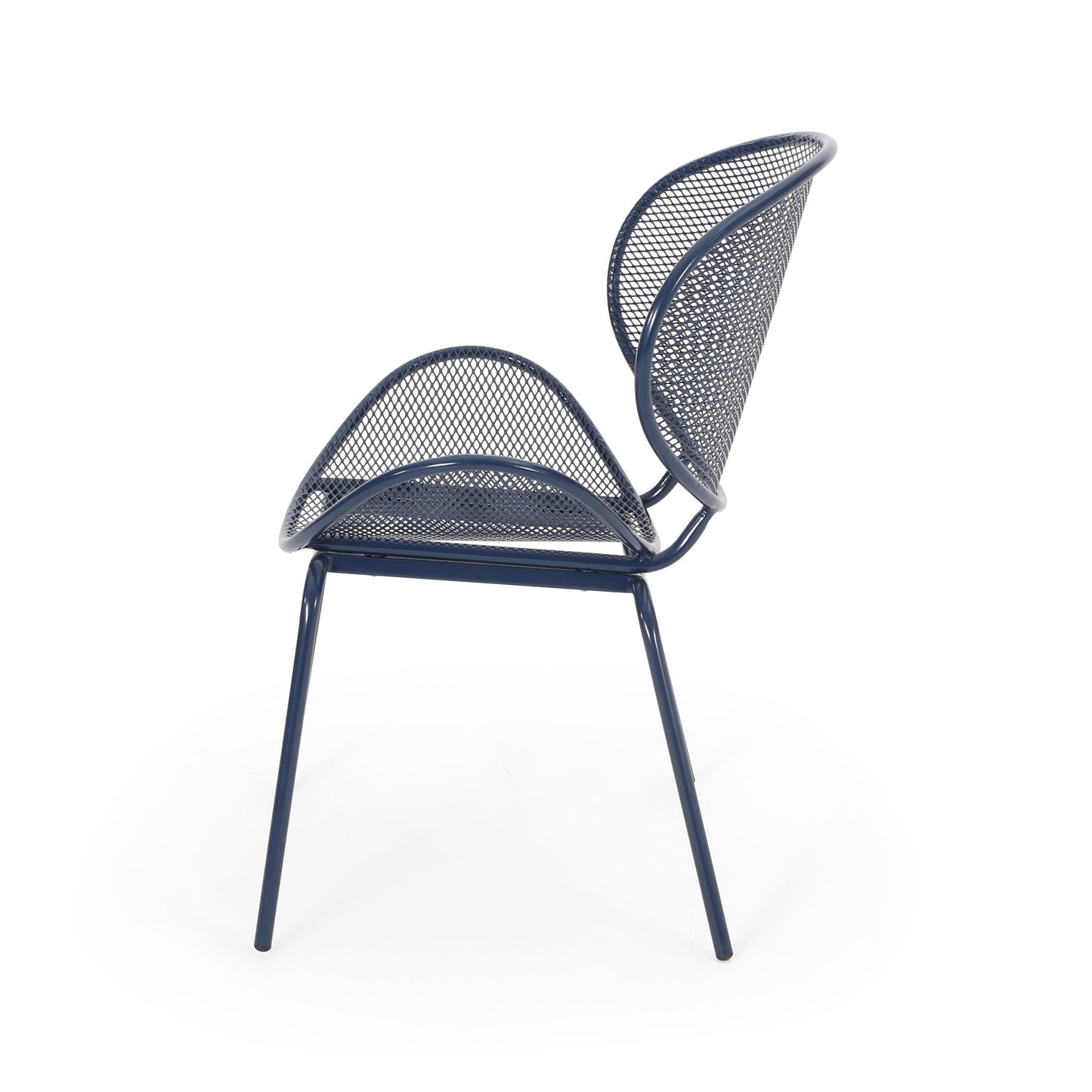 Elba Contemporary Armless Outdoor Chairs (pair) in blue metal mesh by HouseOfZazla on Tampa Home & Garden Store