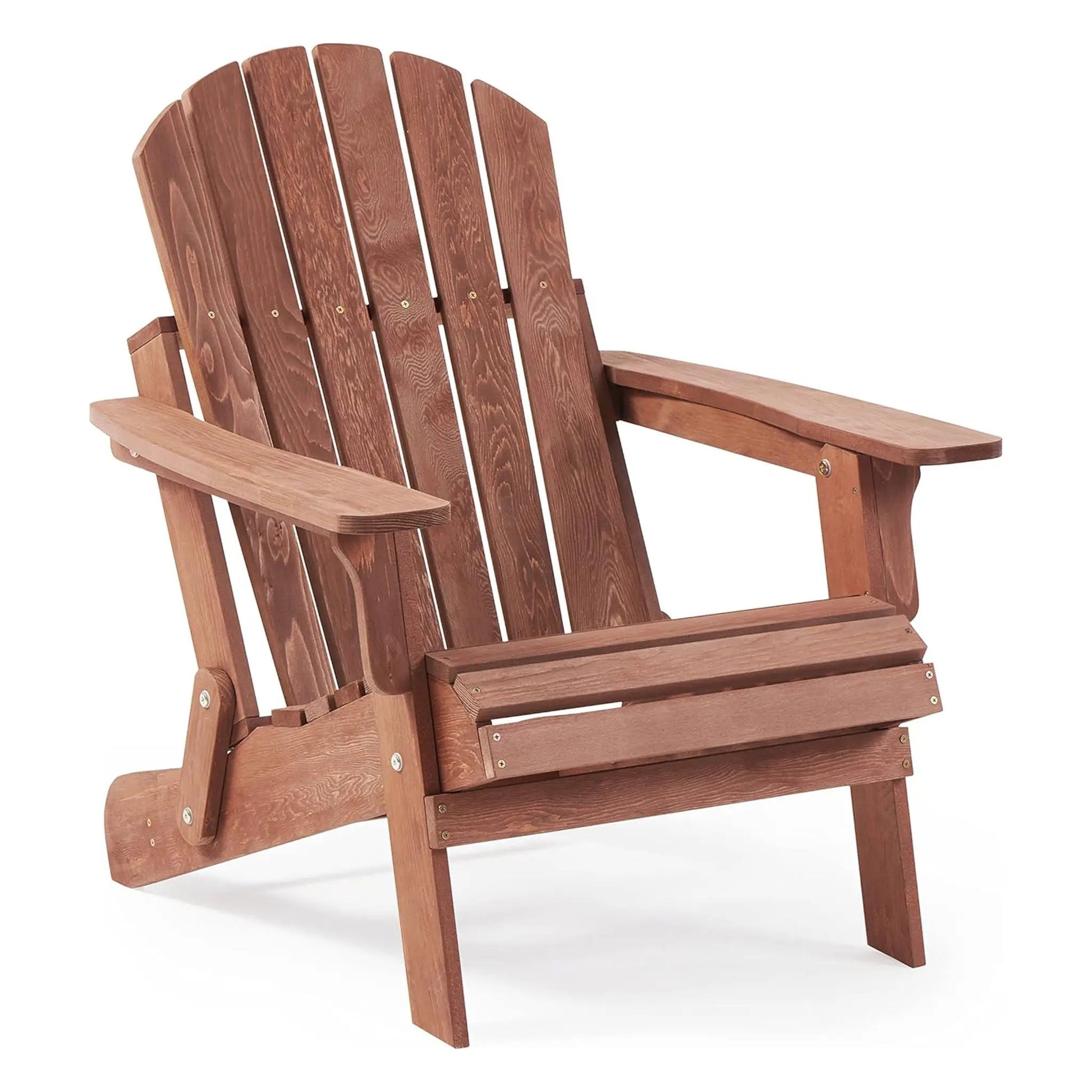 Oversized Outdoor Folding Adirondack Chair wooden brown finish Unique Piece Furniture on Tampa Home & Garden Store