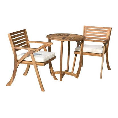 Acacia Wood Outdoor Dining Set with Coffee Table