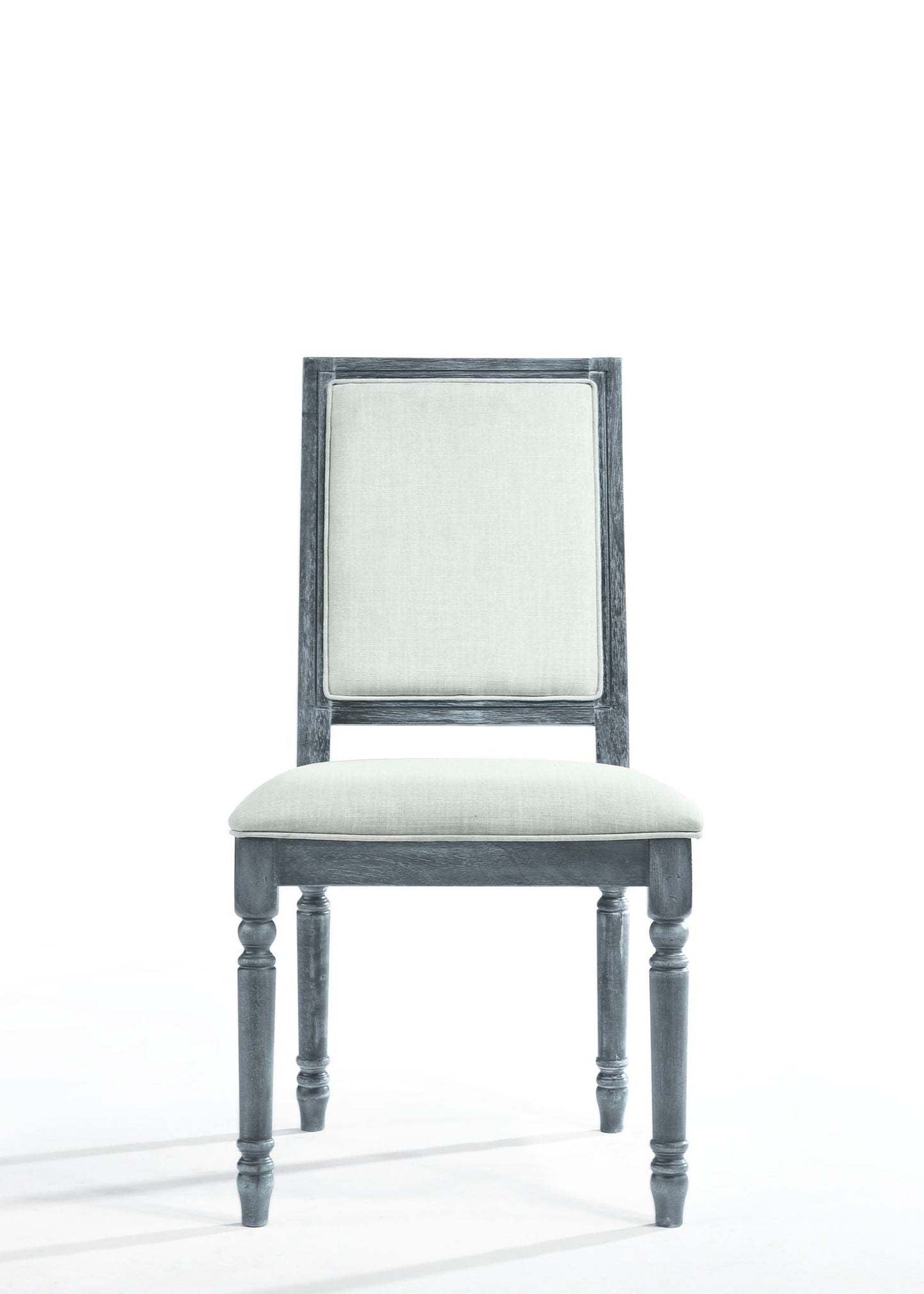 Weathered Side Chair in Cream and Gray Finish