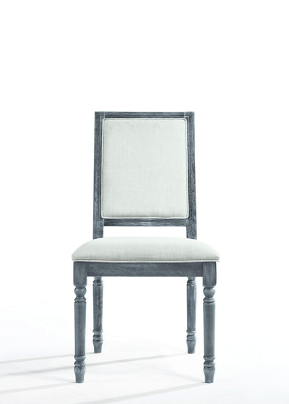 Weathered Side Chair in Cream and Gray Finish