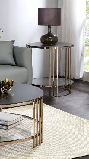 Abisha Sintered Stone Round Table and Frame