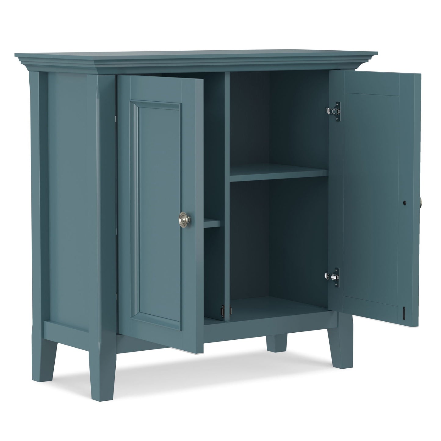 Amherst Handcrafted Low Storage Cabinet teal blue finish accent cabinet by HouseOfZazla on Tampa Home & Garden Store