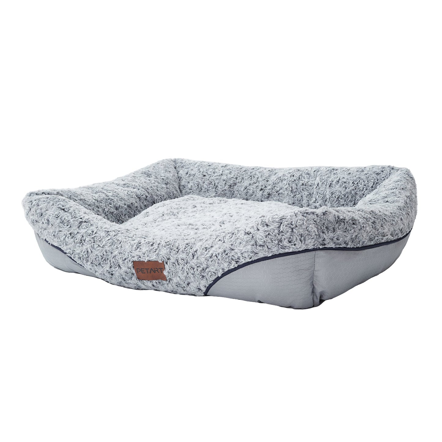 Swirl Rose Velvet Dog Bed for small to medium dogs with removable cushion PETART patch on Tampa Home & Garden Store