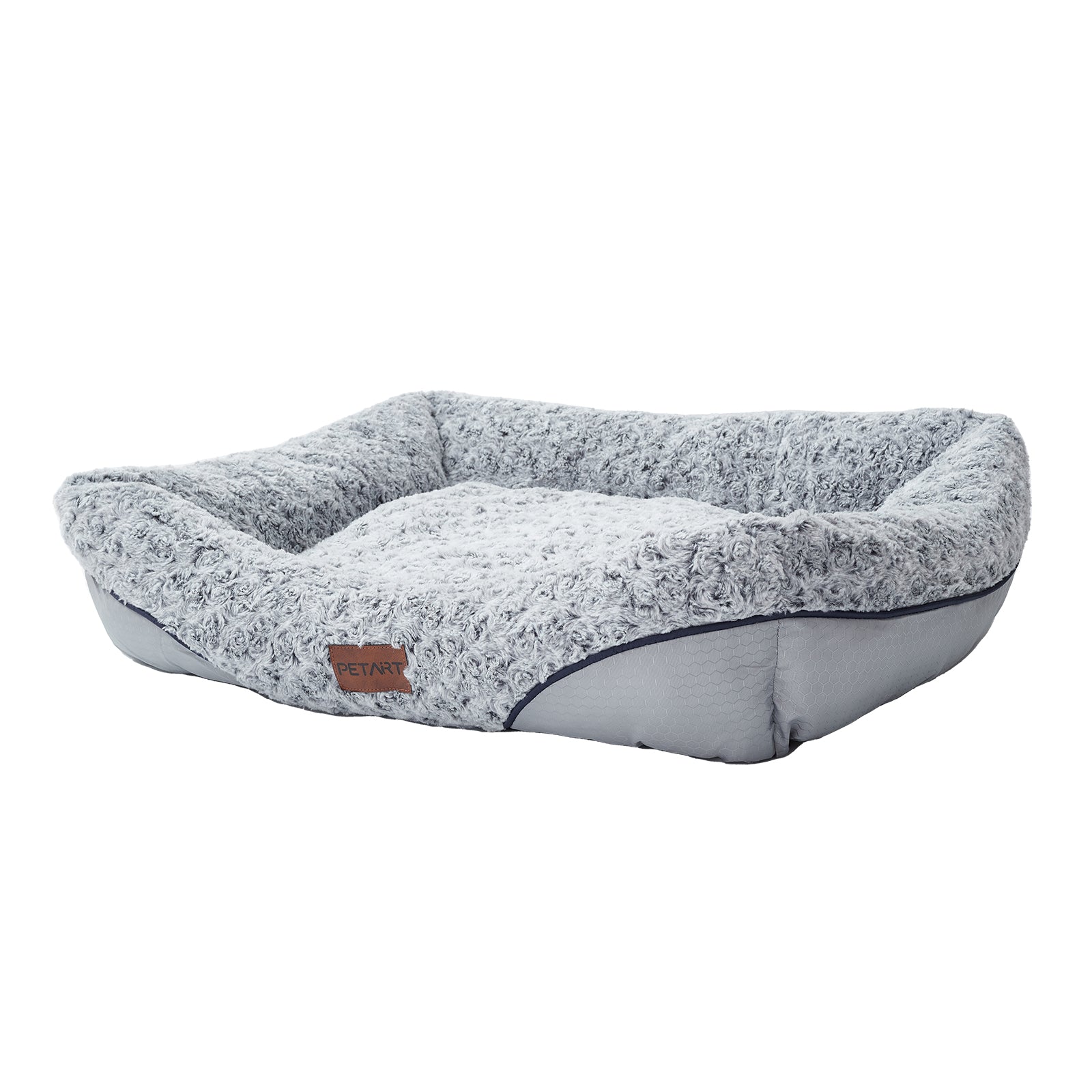 Swirl Rose Velvet Dog Bed for small to medium dogs with removable cushion PETART patch on Tampa Home & Garden Store