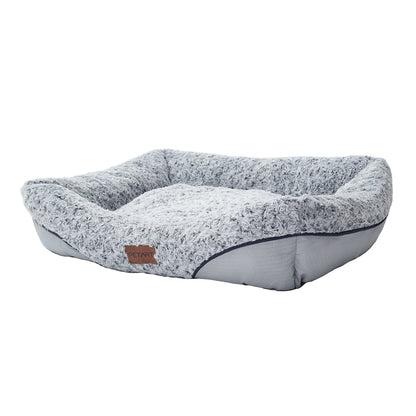 Swirl Rose Velvet Dog Bed for small to medium dogs with removable cushion PETART patch on Tampa Home & Garden Store