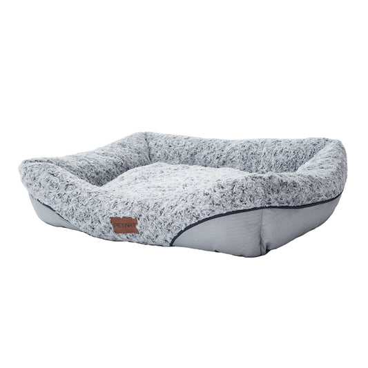 Swirl Rose Velvet Dog Bed for small to medium dogs with removable cushion PETART patch on Tampa Home & Garden Store