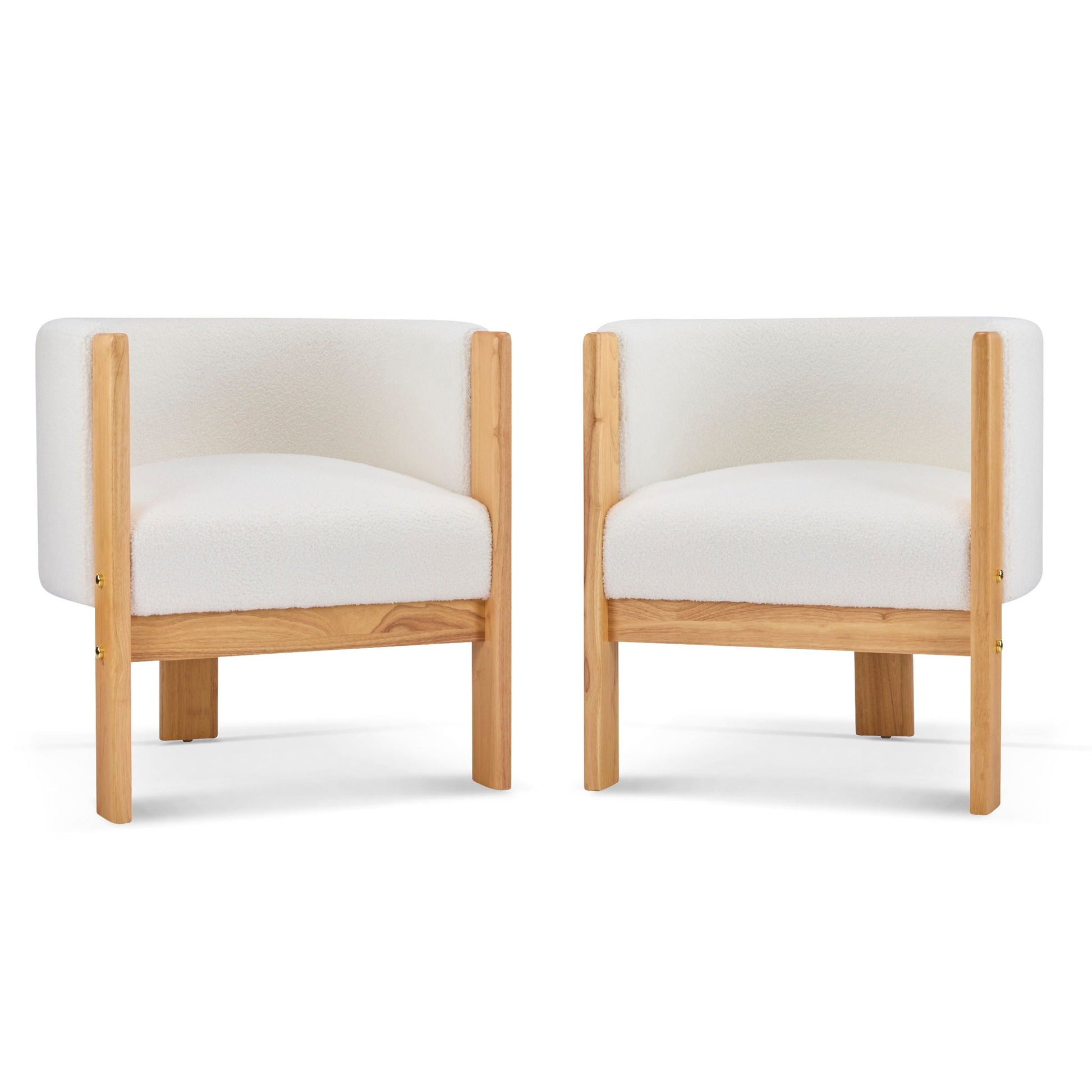 Modern dining chair set, white upholstered seats with natural wood legs from HouseOfZazla on Tampa Home & Garden Store