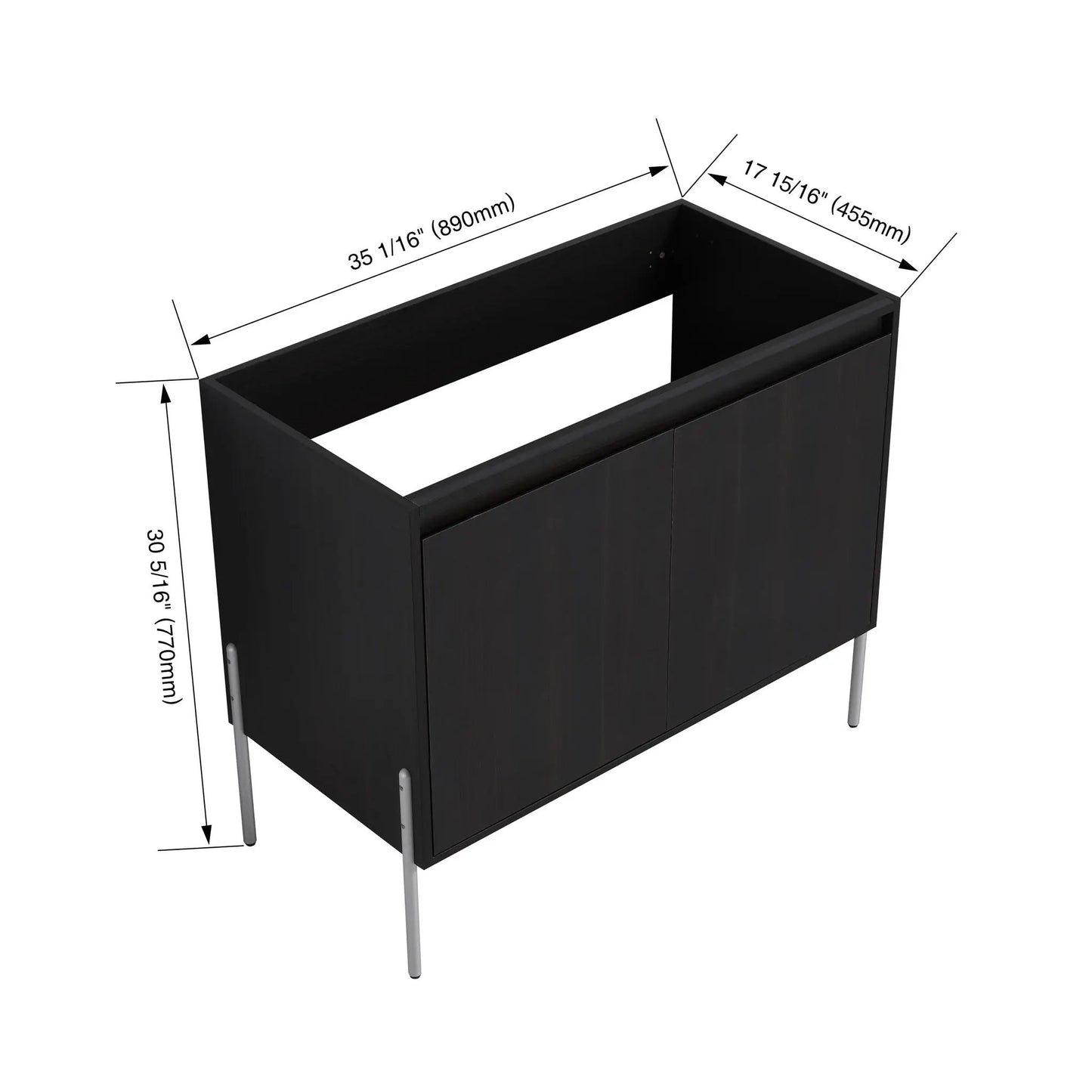 Freestanding vanity in black wood with soft-close cabinet doors Unique Piece Furniture on Tampa Home & Garden Store