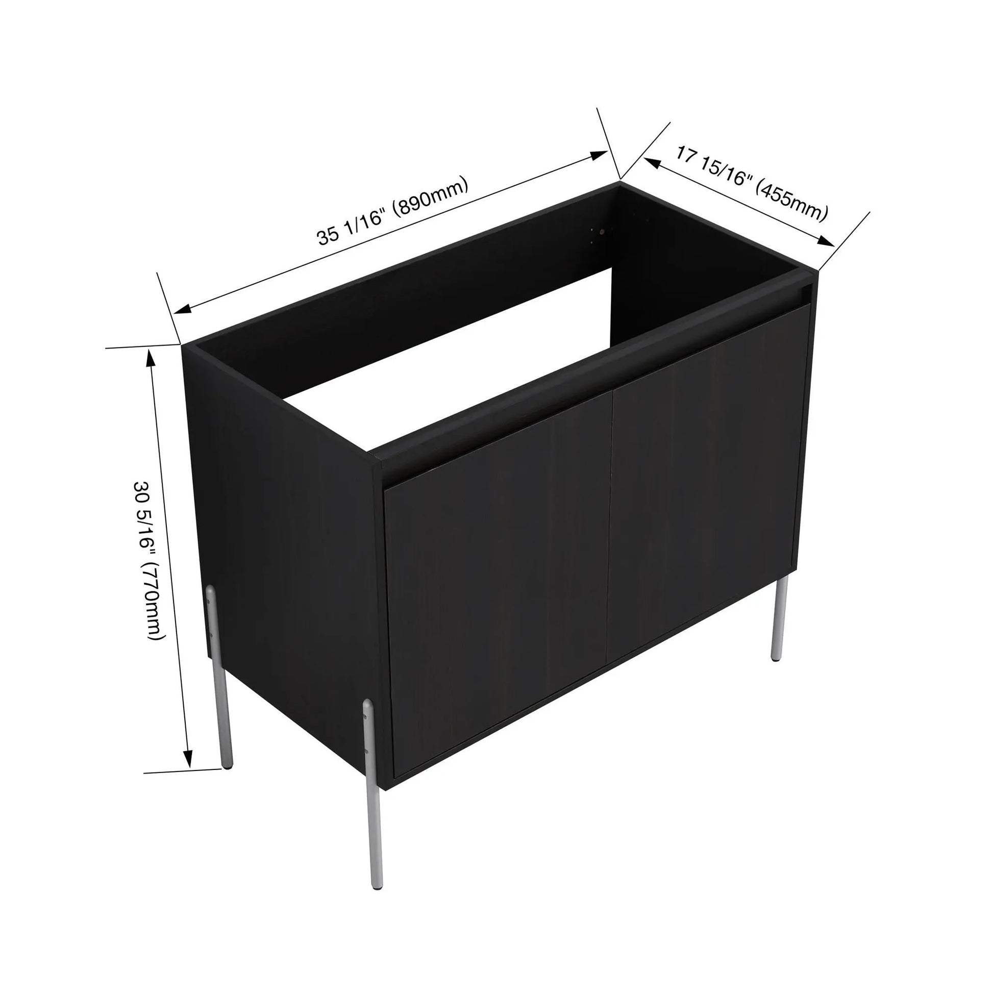 Freestanding vanity in black wood with soft-close cabinet doors Unique Piece Furniture on Tampa Home & Garden Store