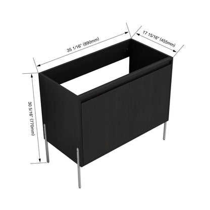 Freestanding vanity in black wood with soft-close cabinet doors Unique Piece Furniture on Tampa Home & Garden Store