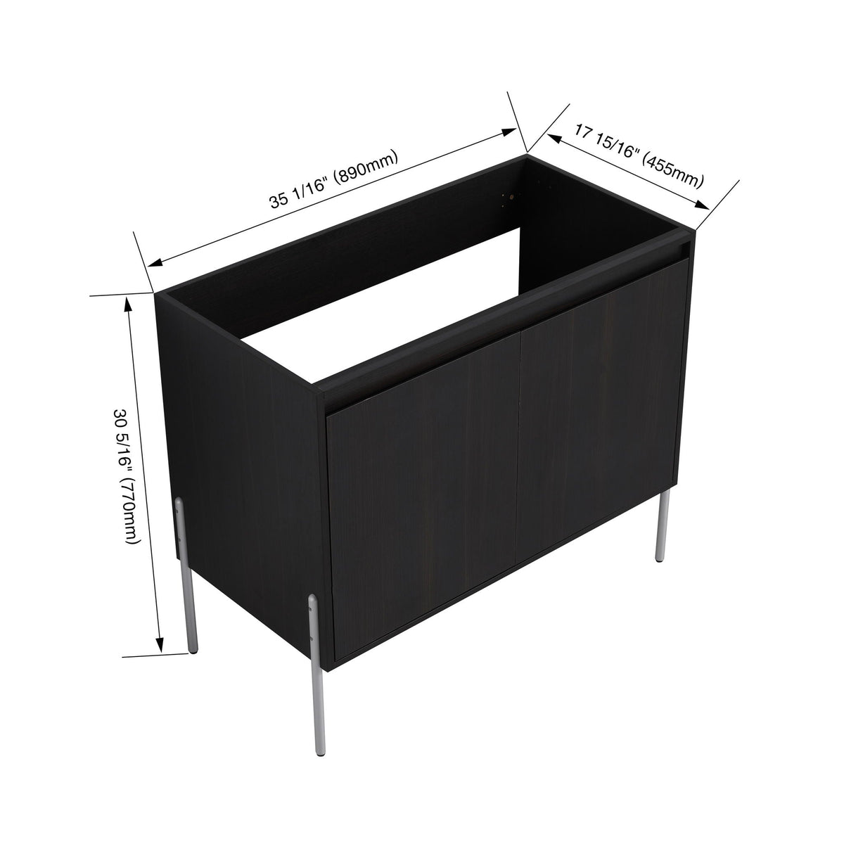 Freestanding bathroom vanity with soft-close cabinet doors and metal legs HouseOfZazla on Tampa Home & Garden Store