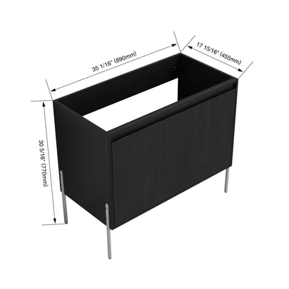 Freestanding bathroom vanity with soft-close cabinet doors and metal legs HouseOfZazla on Tampa Home & Garden Store