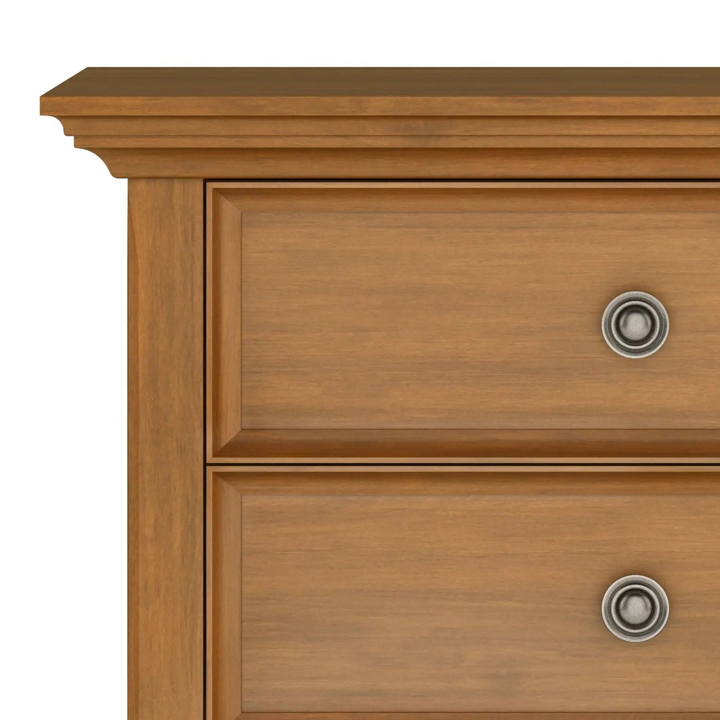 Amherst Bedside Table handcrafted wooden nightstand with two drawers and brushed metal knob on Tampa Home & Garden Store