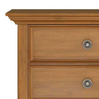 Amherst Bedside Table handcrafted wooden nightstand with two drawers and brushed metal knob on Tampa Home & Garden Store