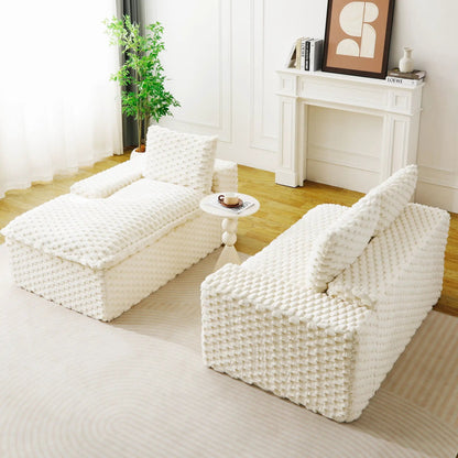 Modular Sofa, Convertible Twin Seat with Chaise