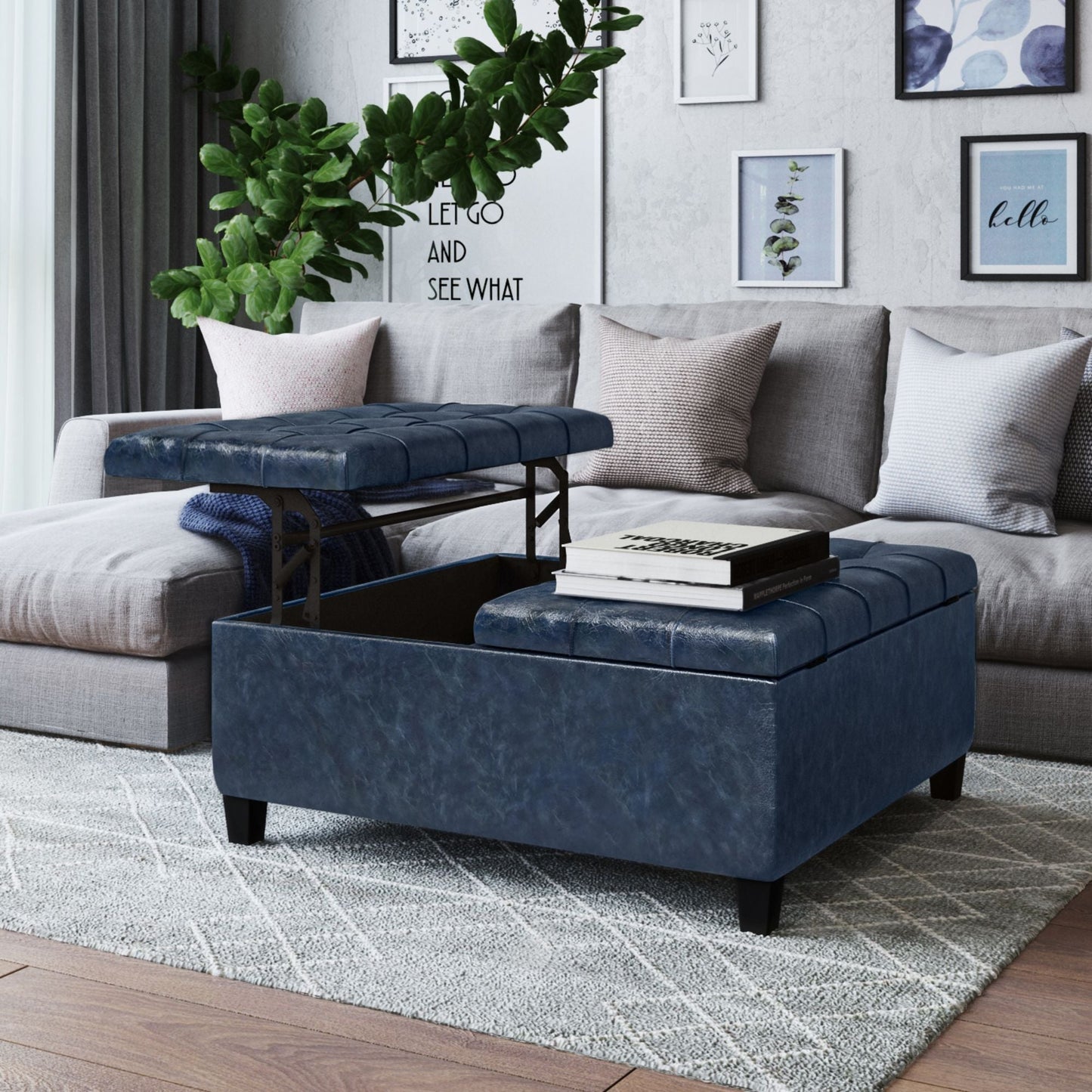 Harrison Upholstered Coffee Table Storage Ottoman