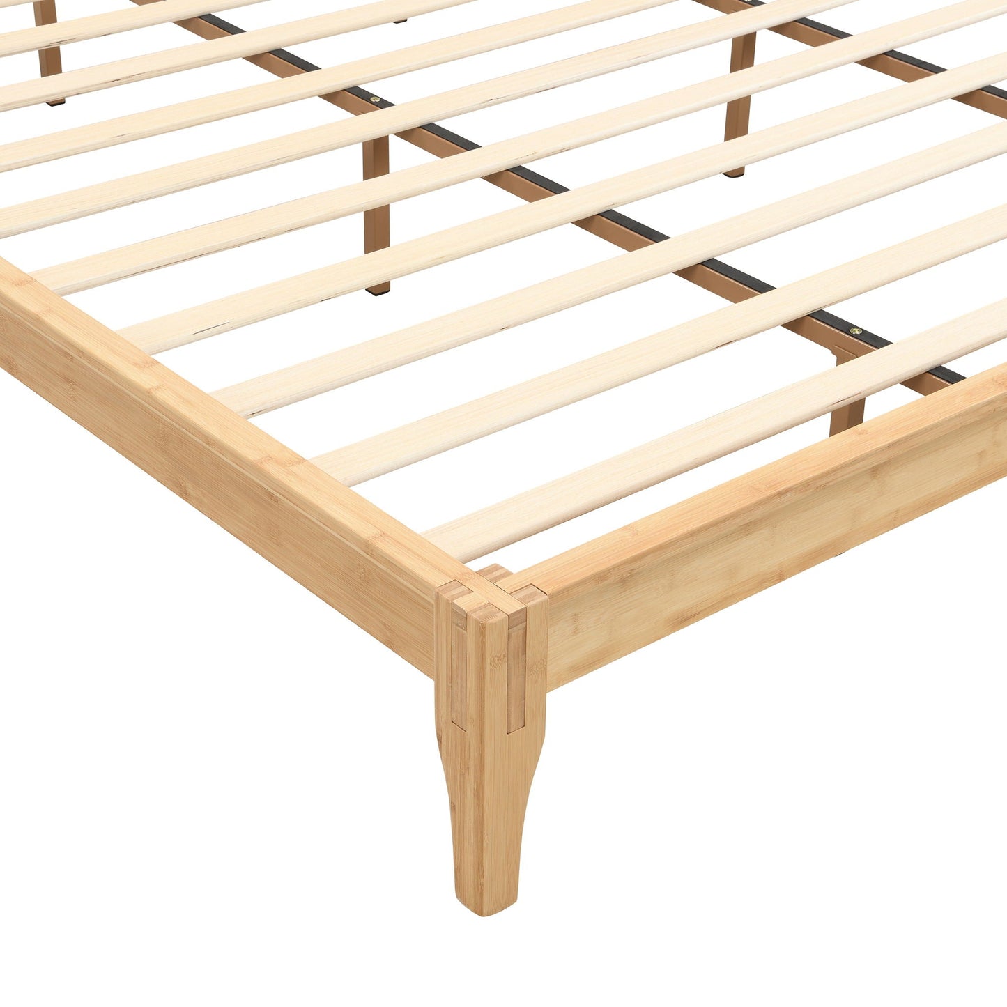 Solid Bamboo Platform Bed With Slat Support