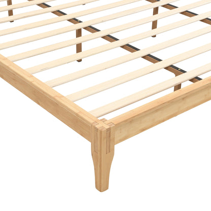 Solid Bamboo Platform Bed With Slat Support
