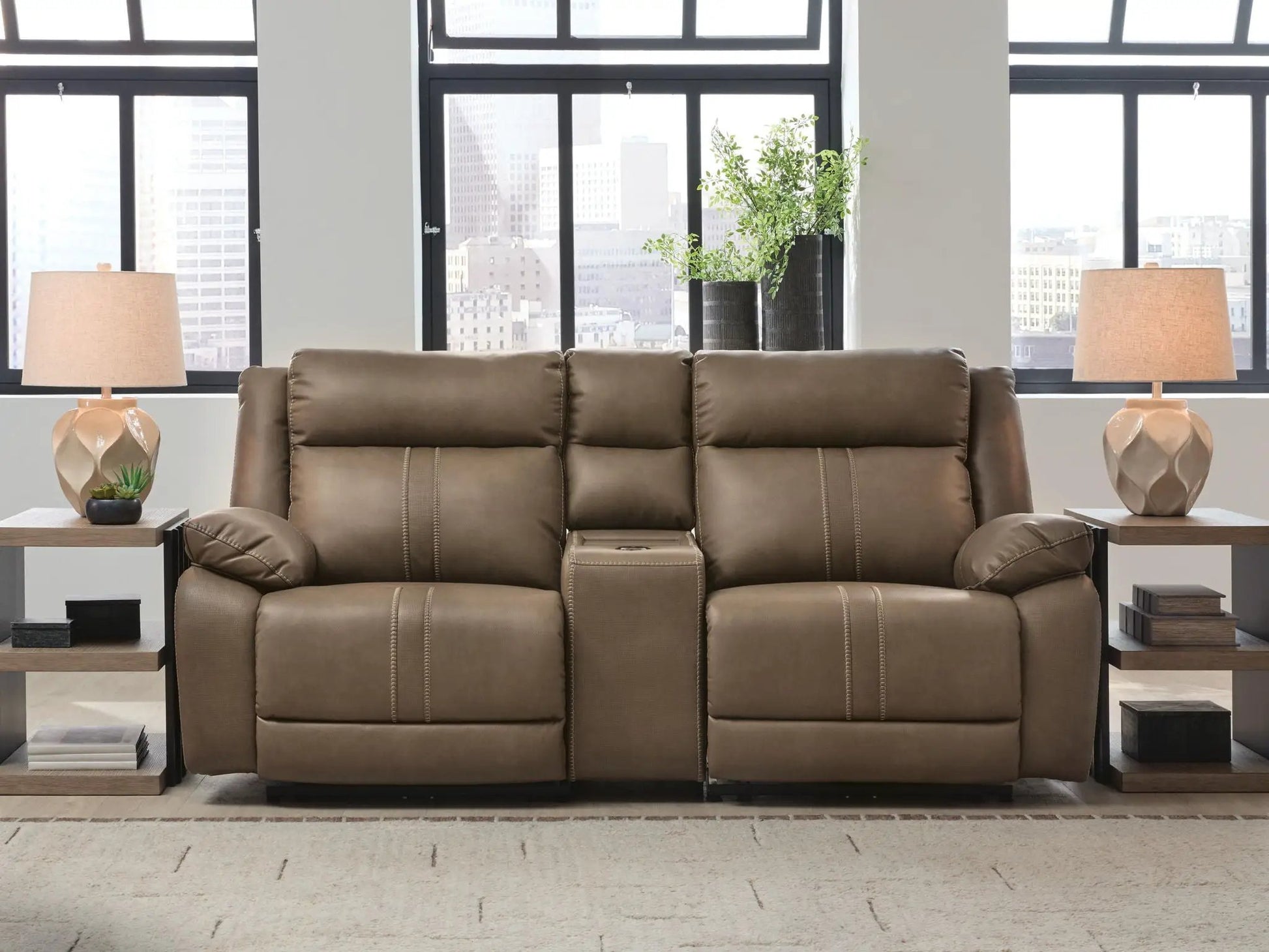 Max-Momentum reclining sectional in brown leather by Unique Piece Furniture on Tampa Home & Garden Store