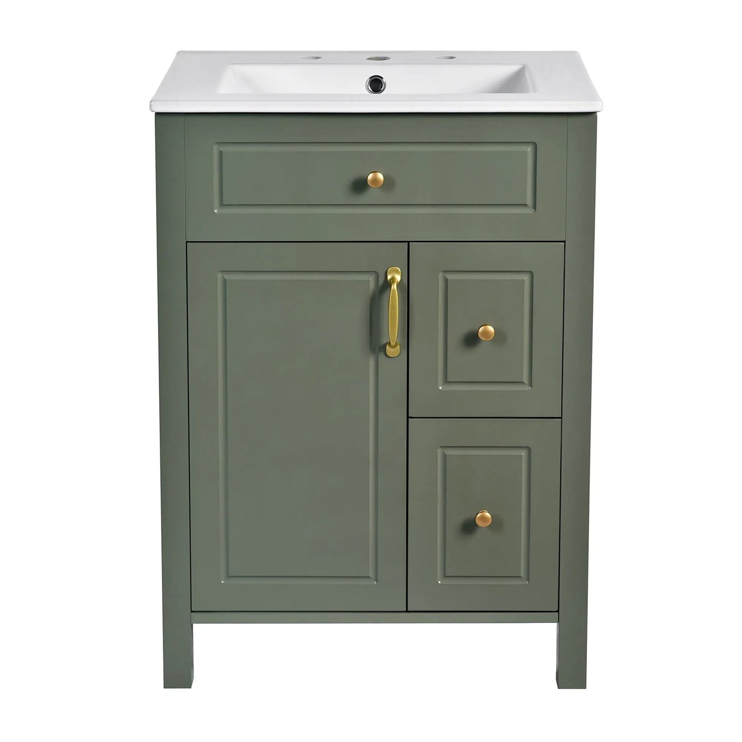Elegant Bathroom Vanity Ceramic Sink and Drawers