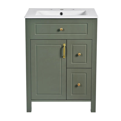 Elegant Bathroom Vanity Ceramic Sink and Drawers