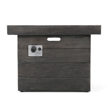 Anchorage Wood Square Fire Pit 40,000 BTU gray by HouseOfZazla with control panel on Tampa Home & Garden Store