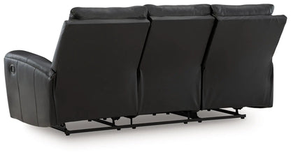 Glossmore reclining sofa in black leather, 3-seat by Unique Piece Furniture on Tampa Home & Garden Store