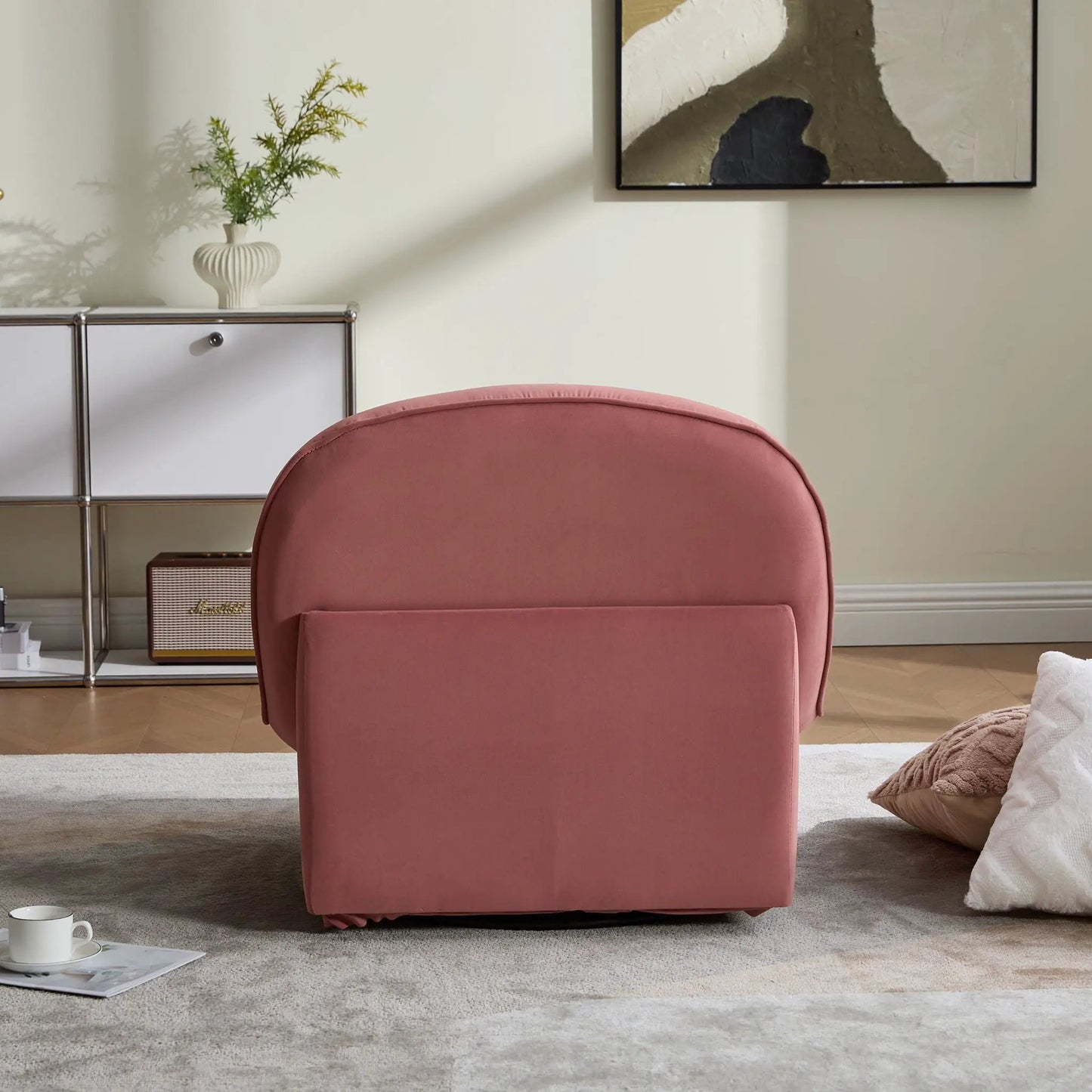 Pumpkin Shaped Swivel Accent Chair Living Room