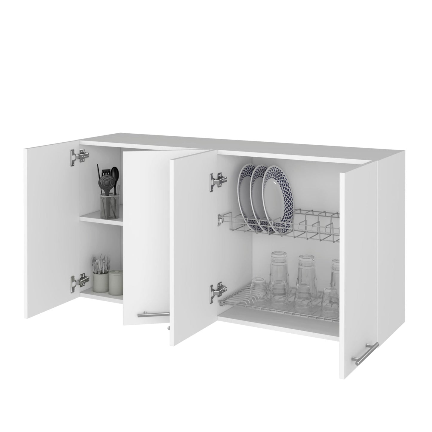 the White Durham Four Door Wall Kitchen Cabinet