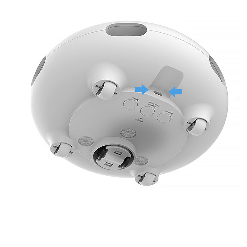 Intelligent Sports New Electronic Cat Toy white circular base with small wheels and charging port on Tampa Home & Garden Store