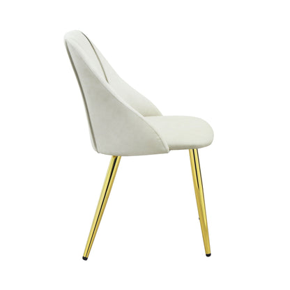 White synthetic leather side chair set of 2 for kids with gold-tone legs on Tampa Home & Garden Store