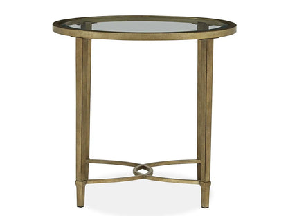 Copia Oval End Table Antiqued Silver Crafted