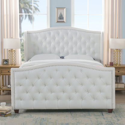 Solid Upholstered Bed Frame and Headboard Set