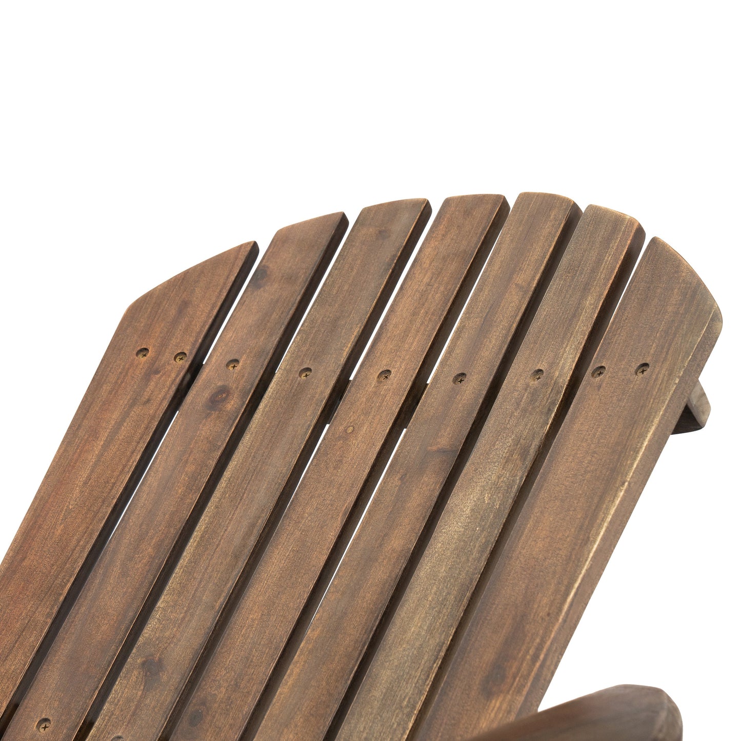 Malibu Adirondack Chair, HouseOfZazla outdoor furniture in brown stained wood with slatted back on Tampa Home & Garden Store