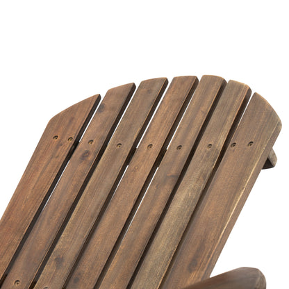 Malibu Adirondack Chair, HouseOfZazla outdoor furniture in brown stained wood with slatted back on Tampa Home & Garden Store