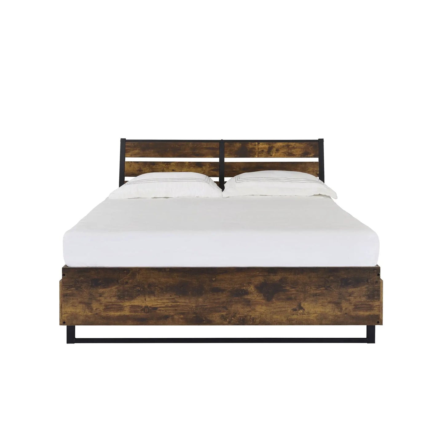 Juvanth Rustic Bed With Industrial Charm