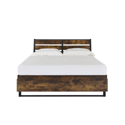 Juvanth Rustic Bed With Industrial Charm