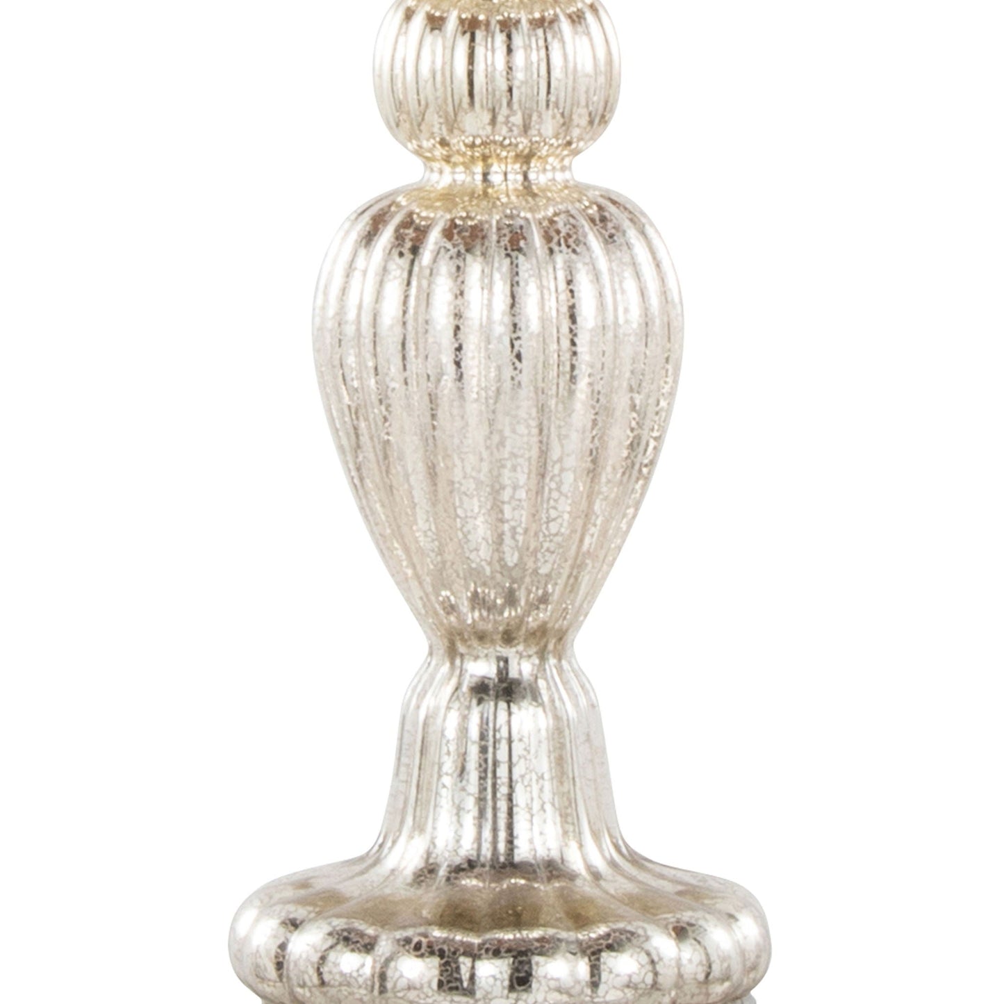 Spade lamp base set of 2 in mercury nickel finish with ribbed double-globe silhouette on Tampa Home & Garden Store
