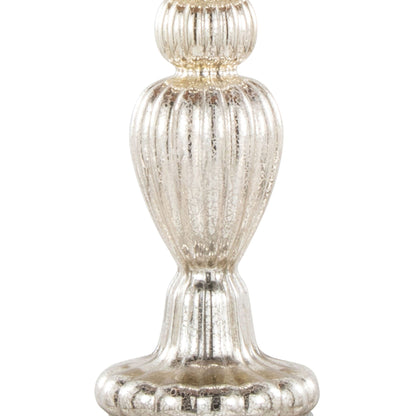 Spade lamp base set of 2 in mercury nickel finish with ribbed double-globe silhouette on Tampa Home & Garden Store