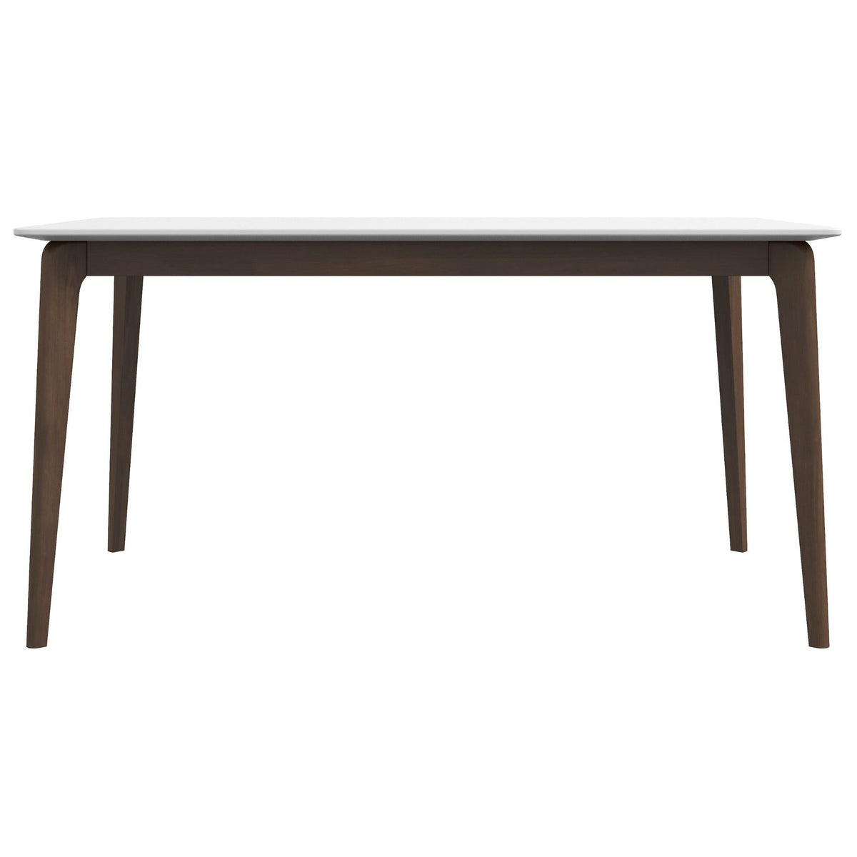 Levi modern style rectangular dining table with white top and dark wood legs HouseOfZazla on Tampa Home & Garden Store