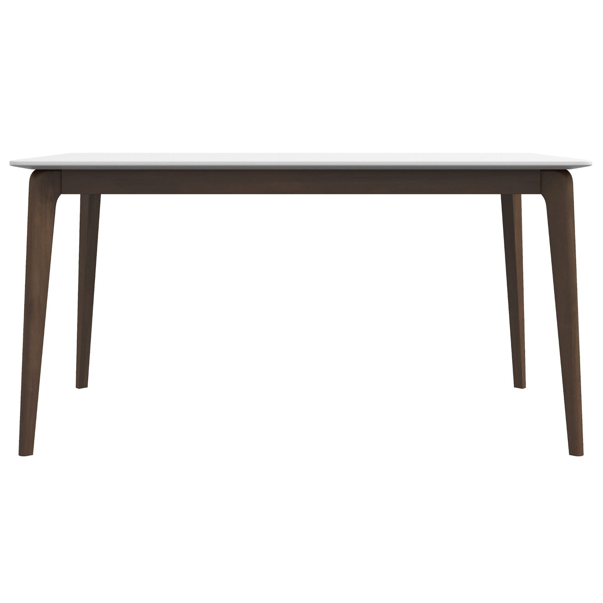 Levi modern style rectangular dining table with white top and dark wood legs HouseOfZazla on Tampa Home & Garden Store