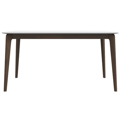 Levi modern style rectangular dining table with white top and dark wood legs HouseOfZazla on Tampa Home & Garden Store