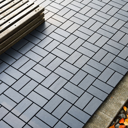 Interlocking deck tiles 44-pack dark gray with easy installation for patios on Tampa Home & Garden Store