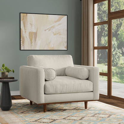 Wide Arm Chair with Removable Cushions beige fabric upholstery by HouseOfZazla armchair on Tampa Home & Garden Store