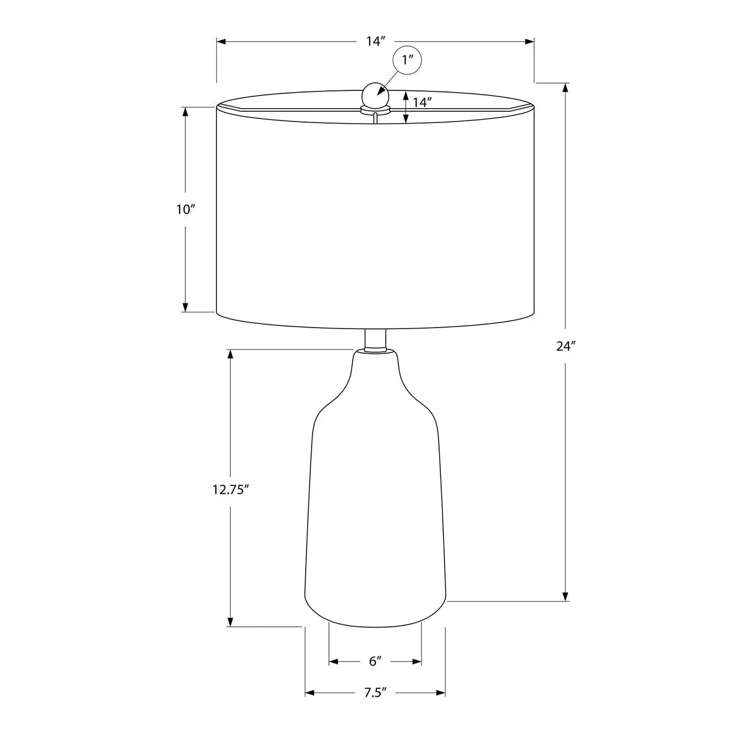 Concrete Table Lamp with Fabric Drum Shade