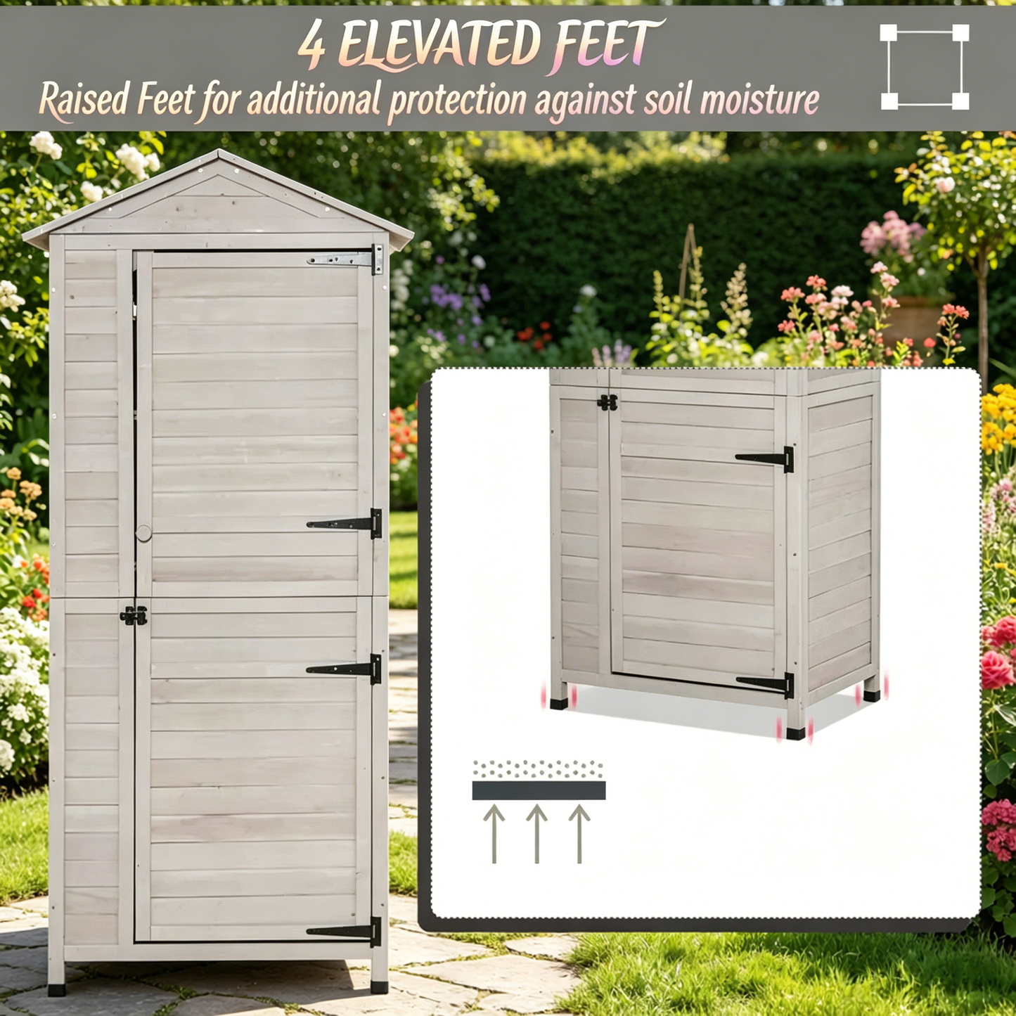 an Outdoor Storage Shed With Tilted Tin Roof