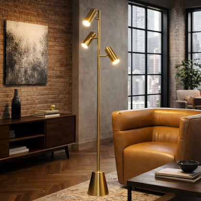 Lumina Floor Lamp With Rotary Switch Triple Spots